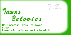tamas belovics business card